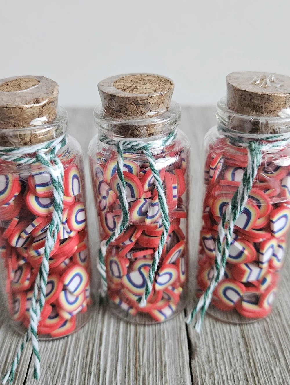 3-Pack Jar of Miniature Rainbows Multi-Purpose Plastic Crafting Pieces Multi-Col